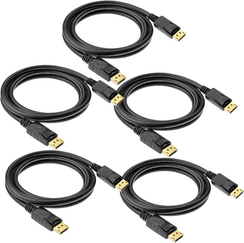 Anbear DisplayPort to Displayport Cable 6 Feet, Gold Plated Display Port to Display Port Cable 4K@60HZ Resolution(Male to Male) for DisplayPort Enabled Desktops and Laptops to Displays (5 Pack) - Image 1